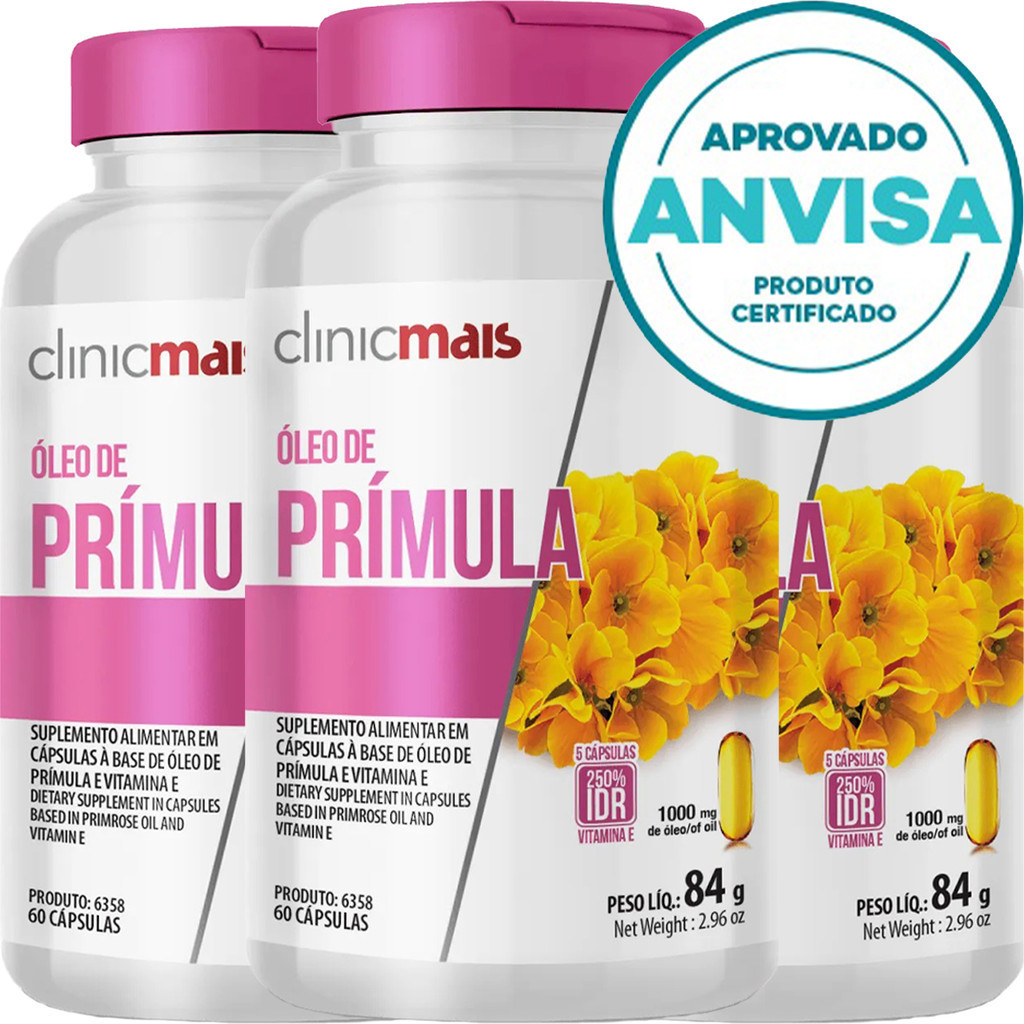 KIT 3x Óleo De Prímula - 60 Cápsulas 1000mg - Clinicmais em Oferta na Shopee