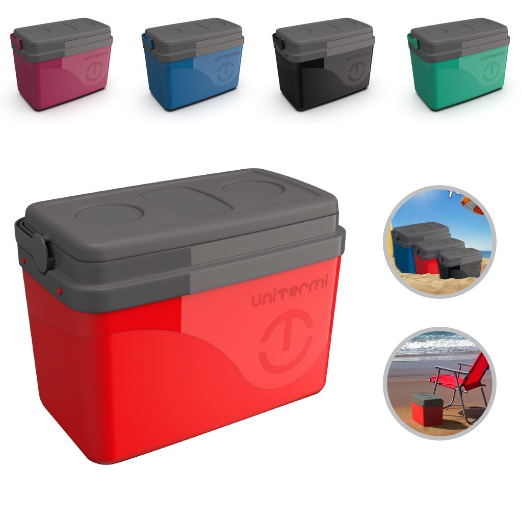 Caixa Térmica Cooler C/ Alça 30 Litros Praia Camping Pesca Tampa com Porta Copos - Unitermi
