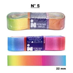 Fita de Cetim Najar Multicor, Arco Iris 22mm 104/05 - 10 metros