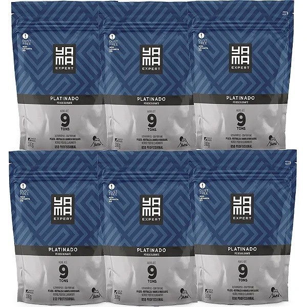 6 Und Pó Descolorante Yamá Platinado Refil 300gr