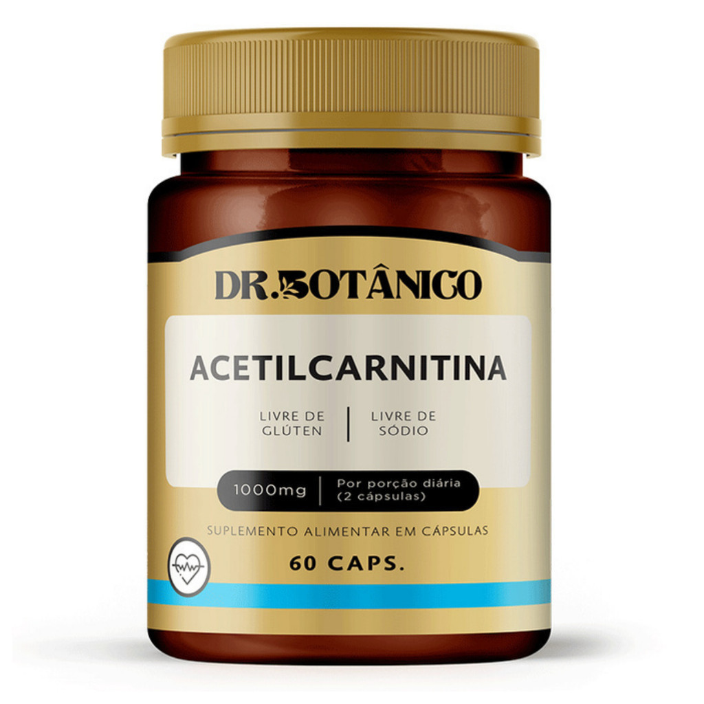ACETILCARNITINA 1000MG 60 CAPSULAS DR BOTANICO em Oferta na Shopee