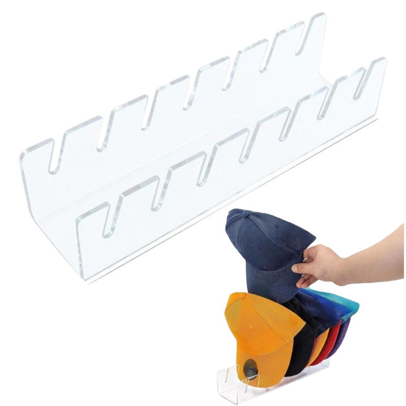 Suporte Organizador de Bonés Expositor em Acrilico até 7 Bones 2 Cores Lojista em Oferta na Shopee