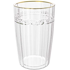 Copo de Cristal Transparente Fio de Ouro Imperial 370ml 1 peça - Lyor