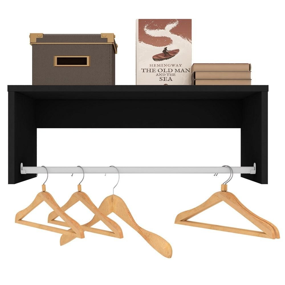 Nicho Cabideiro Suspenso Berlim Preto - Lumil Móveis - Home & Living