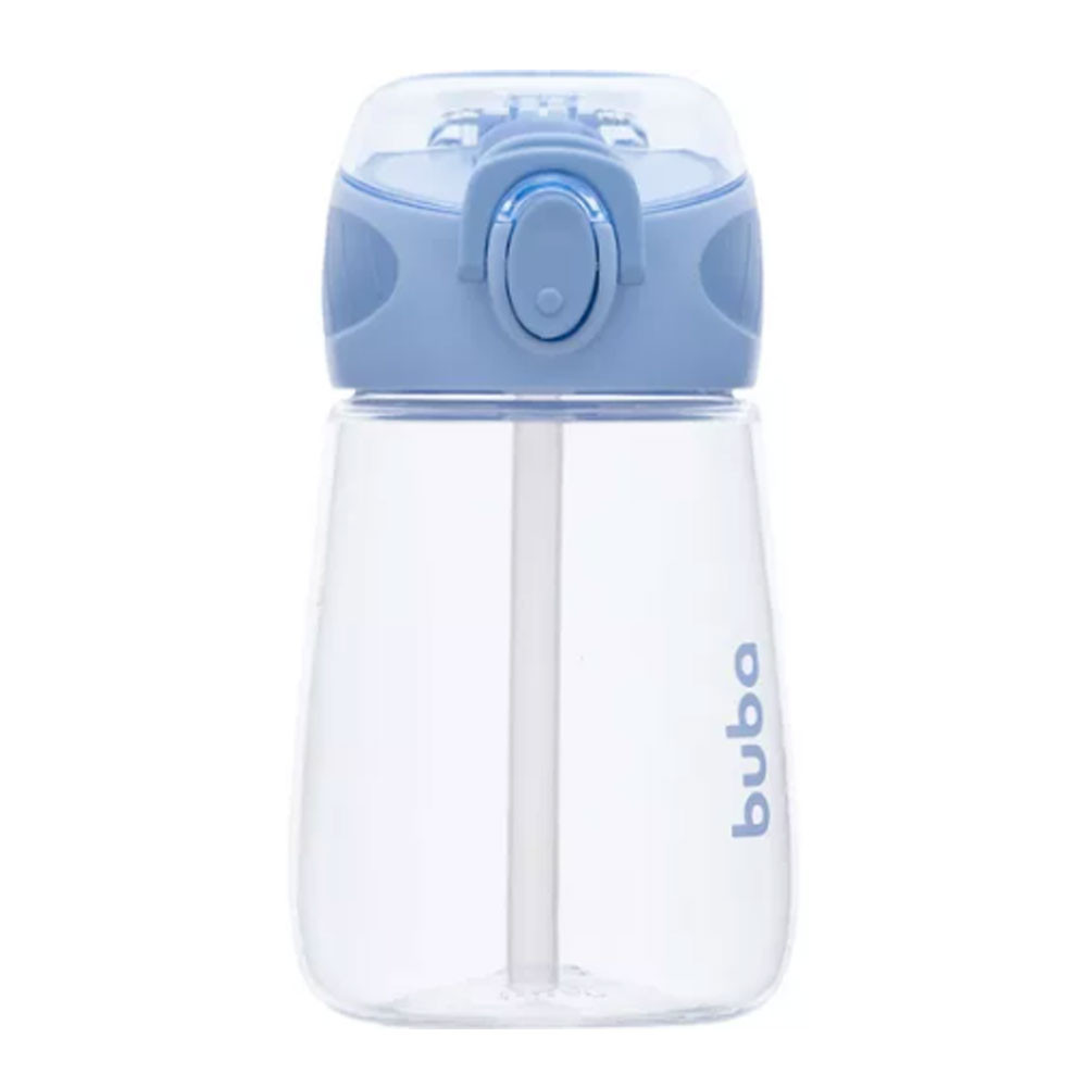 Garrafinha Com Canudo Infantil Tritan Buba Azul 300ml