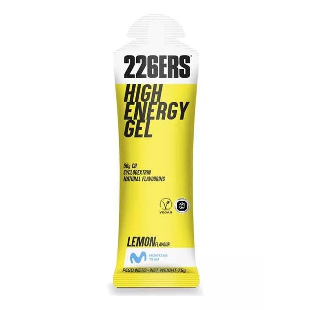 226ERS High Energy Gel Kit 10 sachês 76g Vegano Sabor Limão