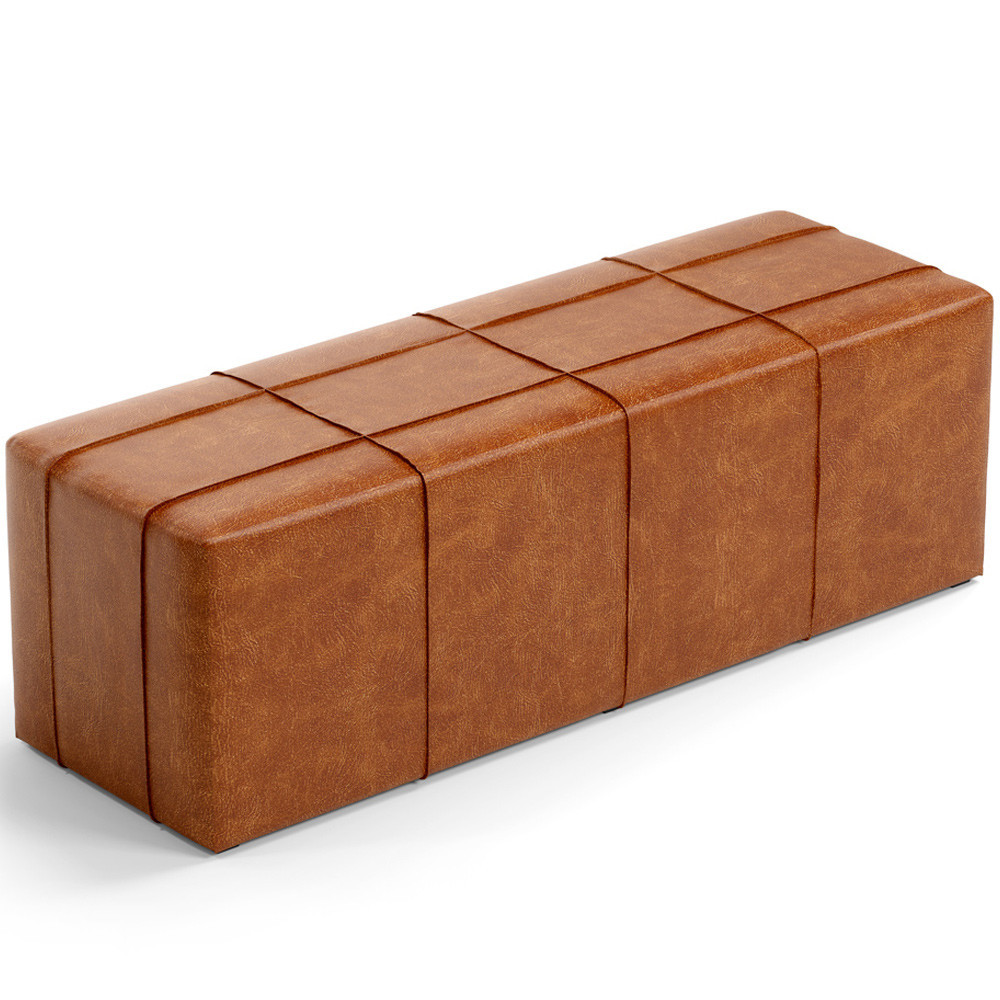 Puff Decorativo Living Sala de Estar 195 cm Roma W01 Couríssimo Camel - Lyam - Home & Living