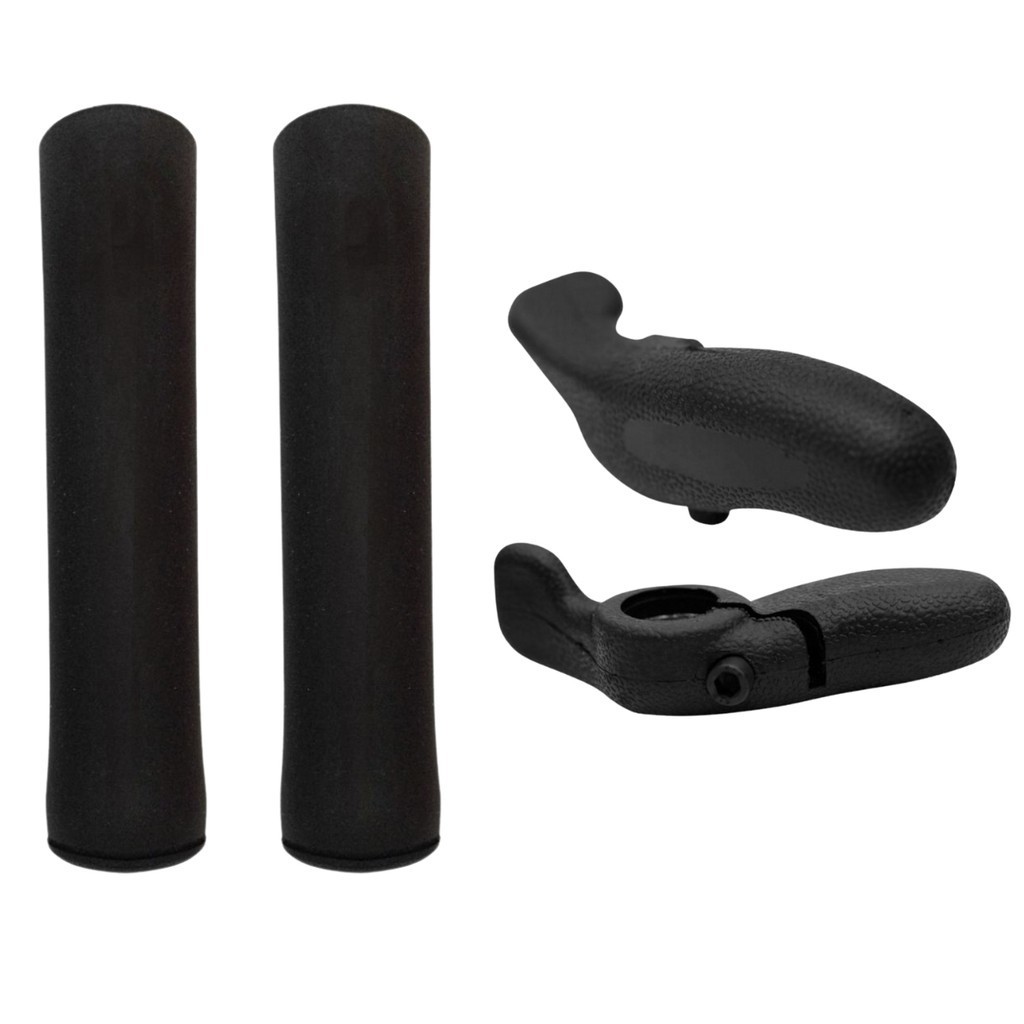 Kit Manopla Punho Bike Absolute Mtb Silicone Luvinha + Bar Ends Chifre Anatômico Bicicleta