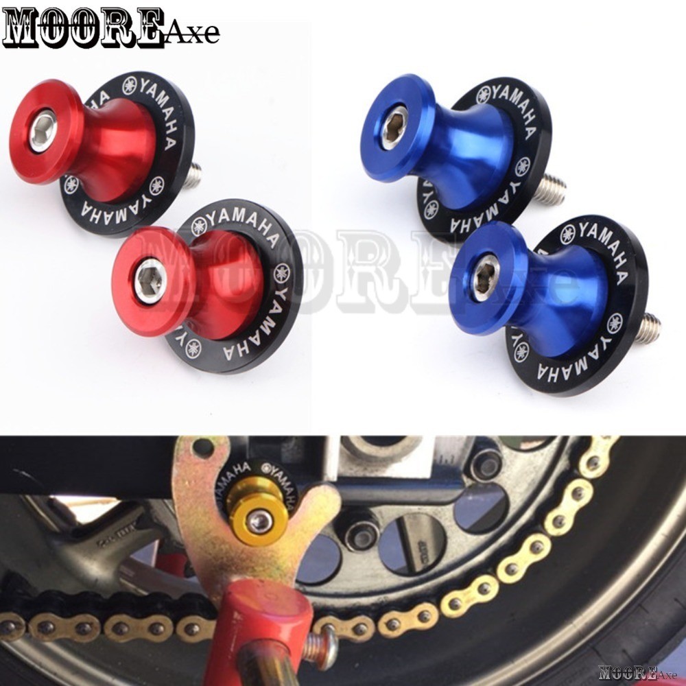 Mooreaxe Para YAMAHA YZF R1 R3 R6 R15 R25 MT03 MT09 MT10 Acessórios Motocicletas 6MM Cilindros Deslizantes De Braço Oscilante CNC Em Liga De Alumínio M6 QCD