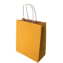 10~50 SACOLA DE PAPEL AMARELA 21,5X17,5X8,5 (LC) REF:5000 (CHOCO)
