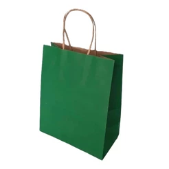 10~50 SACOLA DE PAPEL VERDE ESCURA 21,5X17,5X8,5 (LC) REF:5006 (CHOCO)