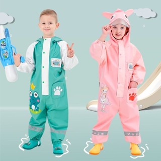 Caquinha de chuva infantil menino terno siamês menina criança estudante jardim de infância bebê todo o corpo à prova de em Oferta na Shopee