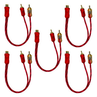 KIT 5 CABO Y RCA CRISTAL MATTE 2M 1F E-TECH INJETADO PARA SOM AUTOMOTIVO em Oferta na Shopee