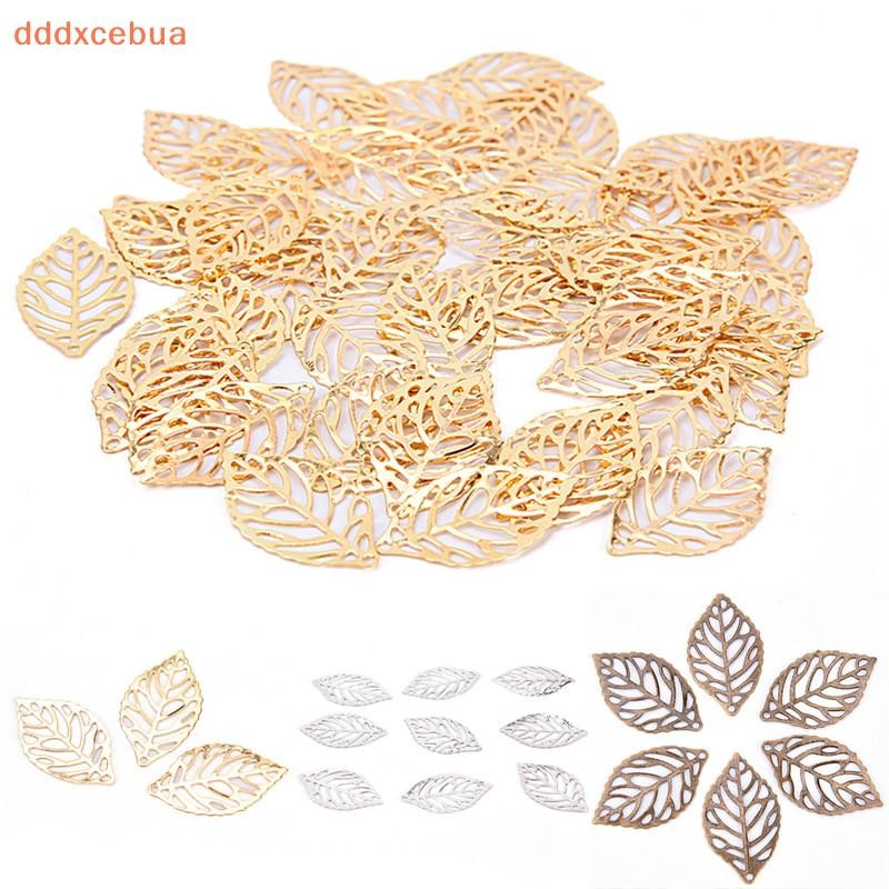 [dddxcebua] 50 Pcs Charme Filigrana Folhas Ocas Pingente DIY Jóias Fazendo Artesanato De Metal