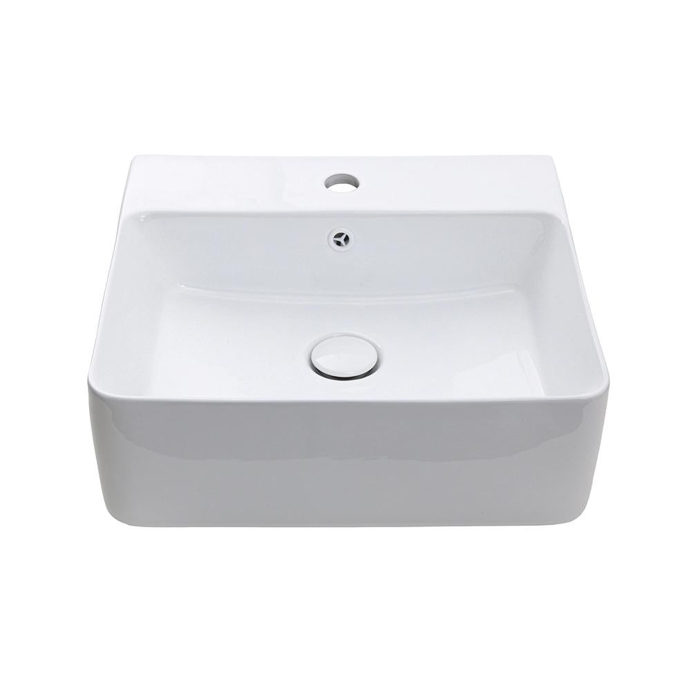 Cuba de Apoio para Banheiro Retangular Louça Cerâmica Jaspe Pingoo - Branco em Oferta na Shopee