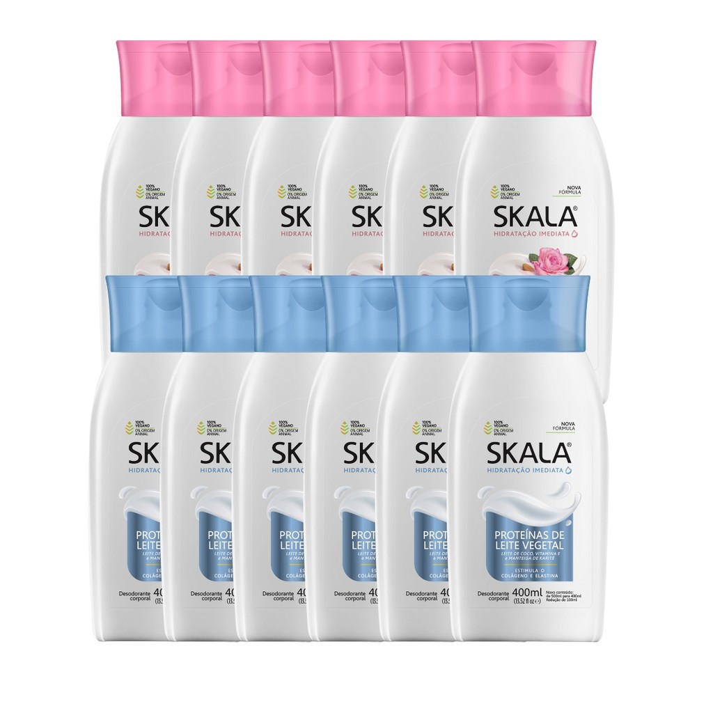 Kit 6 Creme Corporal Rosas Amêndoas E 6 Proteína Leite Skala em Oferta na Shopee