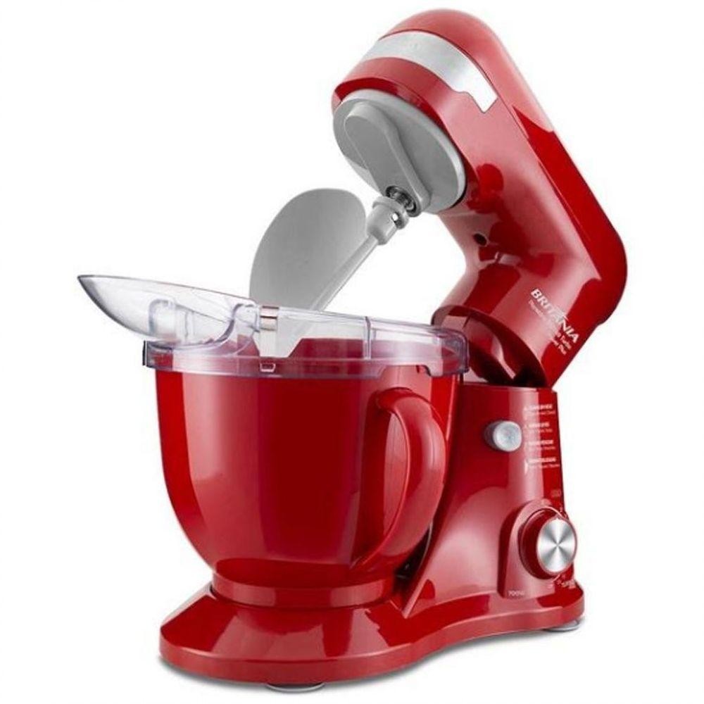 Detalhes do Batedeira Planetária Britânia Power Plus 4,5 Litros 12 Velocidades Bbp760p Vermelho 220v