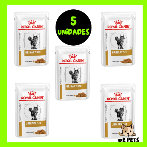 Kit 5 x Ração Úmida 85g Urinary S/O para Gatos Royal Canin Veterinary Wet Sachê Urinary em Oferta na Shopee