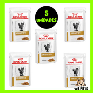 Kit 5 x Ração Úmida 85g Urinary S/O para Gatos Royal Canin Veterinary Wet Sachê Urinary em Oferta na Shopee