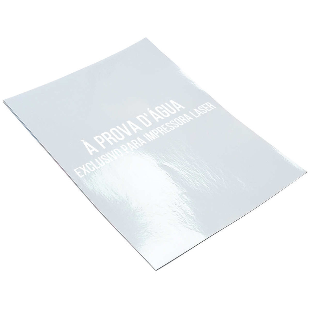 Vinil Adesivo A4 135g para Impressora Laser Branco Glossy à Prova D'Água 10 Folhas