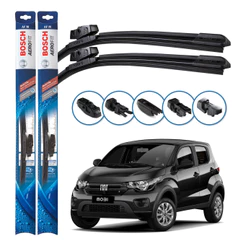 Par de Palhetas Limpador Parabrisa Multiclip Original Bosch Fiat Mobi 2021 A 2024