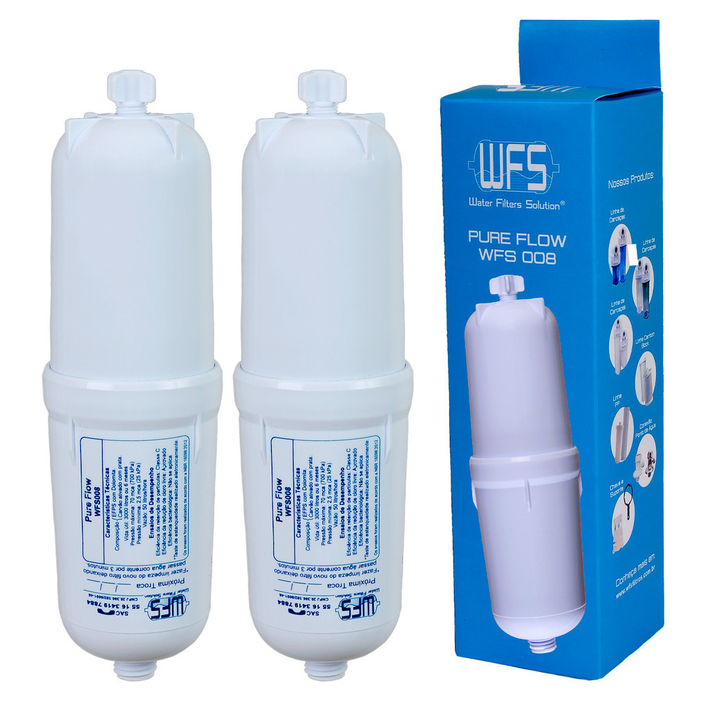 Kit 2 Filtro Refil Purificador WFS008 Compatível Com Bebedouro Everest
