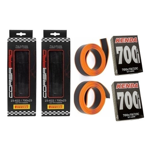 Par Pneu Pirelli Corsa Pro 700x23 Kevlar+2 Câmara+ Fita Af em Oferta na Shopee