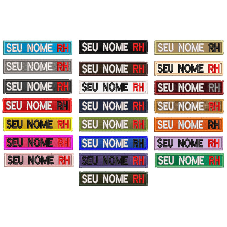 Patch Tarjeta Identificação Militar  + Tipo Sanguíneo 10x2cm em Oferta na Shopee