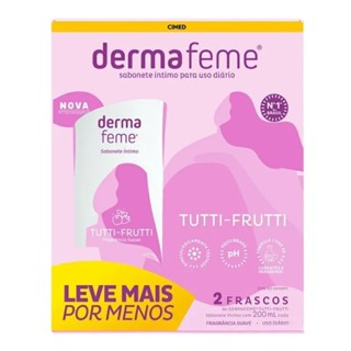 Kit 2 Sabonete Líquido Íntimo Dermafeme Tutti-Frutti 200ml em Oferta na Shopee