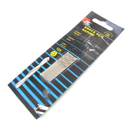 Kit 10 Broca Aço Rápido Fl Hss Metal 1,5mm 39mm Cort Direita