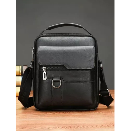 Bolsa Tiracolo Masculina De Couro Mão E Ombro Casual em Oferta na Shopee