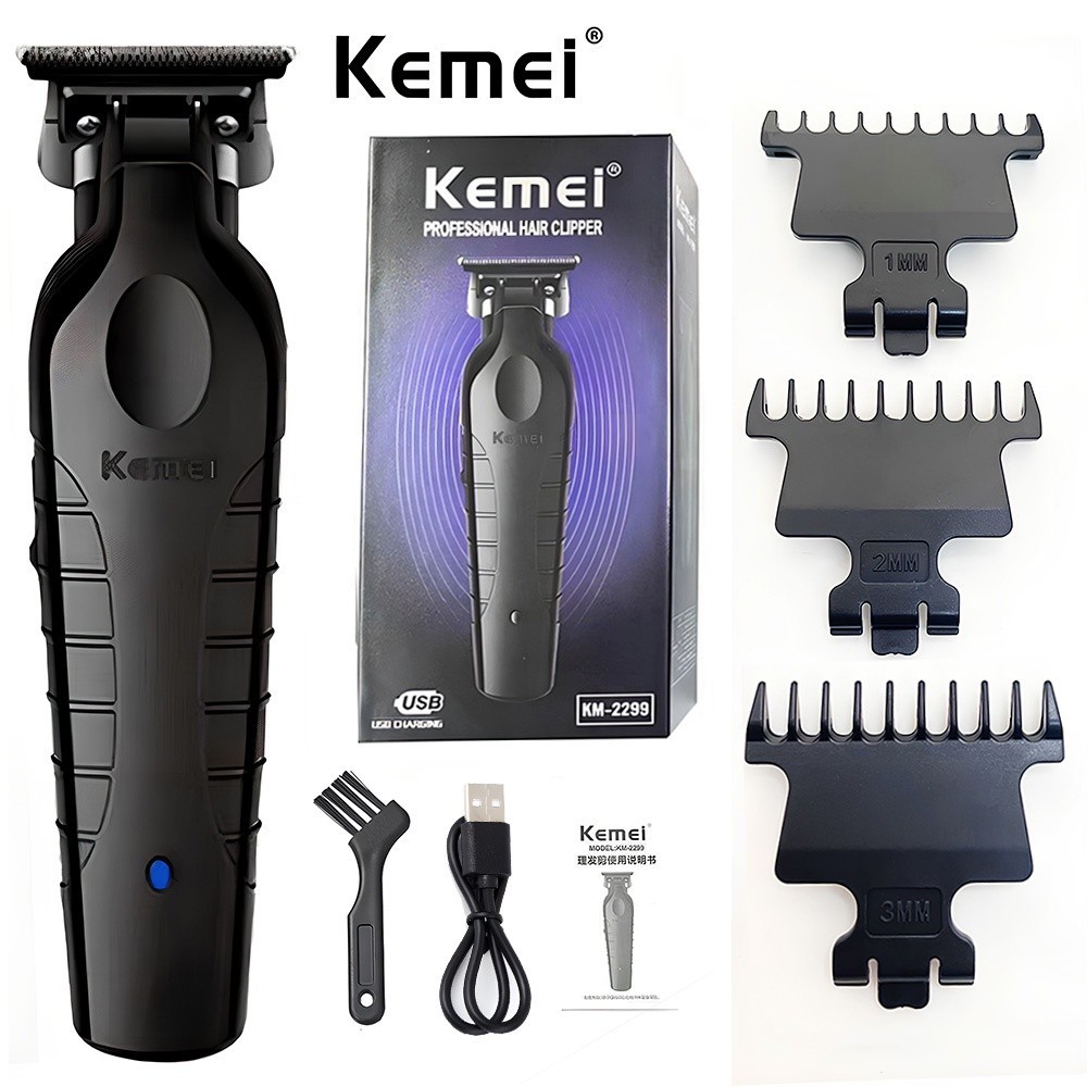 Kemei KM-2299  maquina cortar cabelo profissional  Clipper Sem Fio Máquina De Corte De shaver kemei barbeador elétrico maquina de acabamento