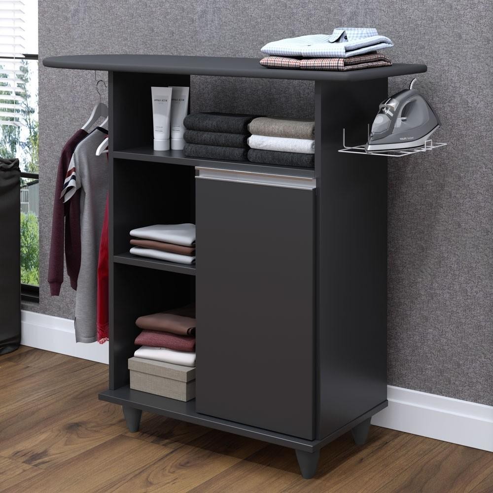 Tábua de Passar Com Balcão 1 Porta Giovana Preto - Lumil em Oferta na Shopee