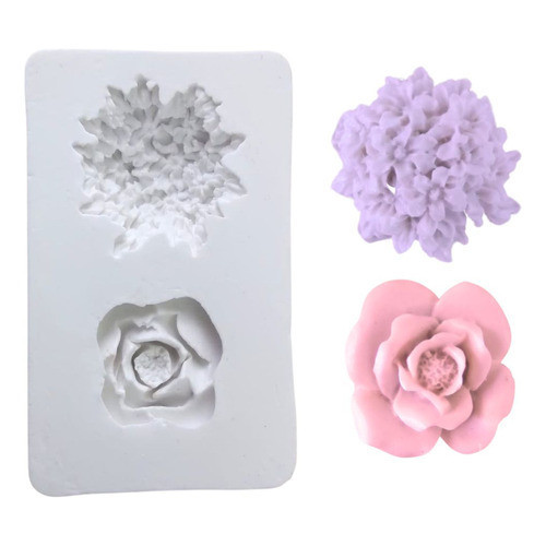 Molde Forma Silicone Rosa Lirios Flores Confeitaria Biscuit