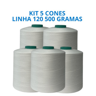 KIT 5 LINHA 120 500 GRAMAS CADA - QUEIJÃO - MAQUINA COSTURA RETA - BRANCO, PRETO OU MONTE SEU KIT em Oferta na Shopee