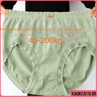 (45 ~ 200KG) G3 Algodão de Cintura Alta Conforto Calcinha Suplex Plus Size Segura Barriga de algodão 56