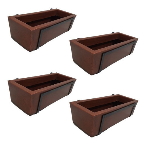 Kit 4 Suportes com Jardineira Marrom para Jardim Vertical em Oferta na Shopee