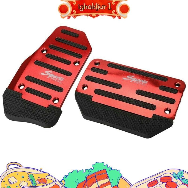Acelerador Universal De Gás Vermelho Pedal E De Freio Cobertura De Sem Escorregamento Para Carro De Transmissão