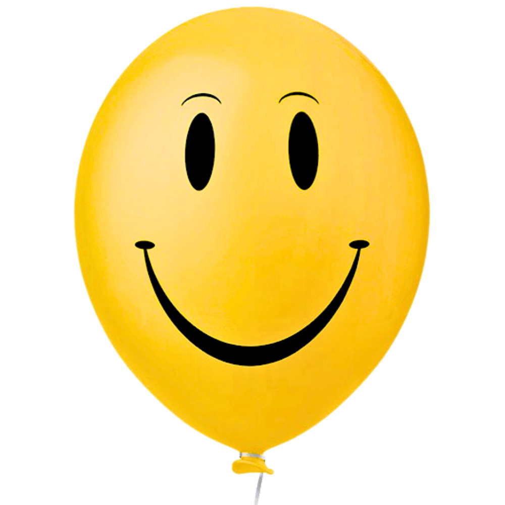 25 Bexiga Carinha Feliz Smile Sorriso Balão Decorado Amarelo Happy Face Decoração Festa Aniversário