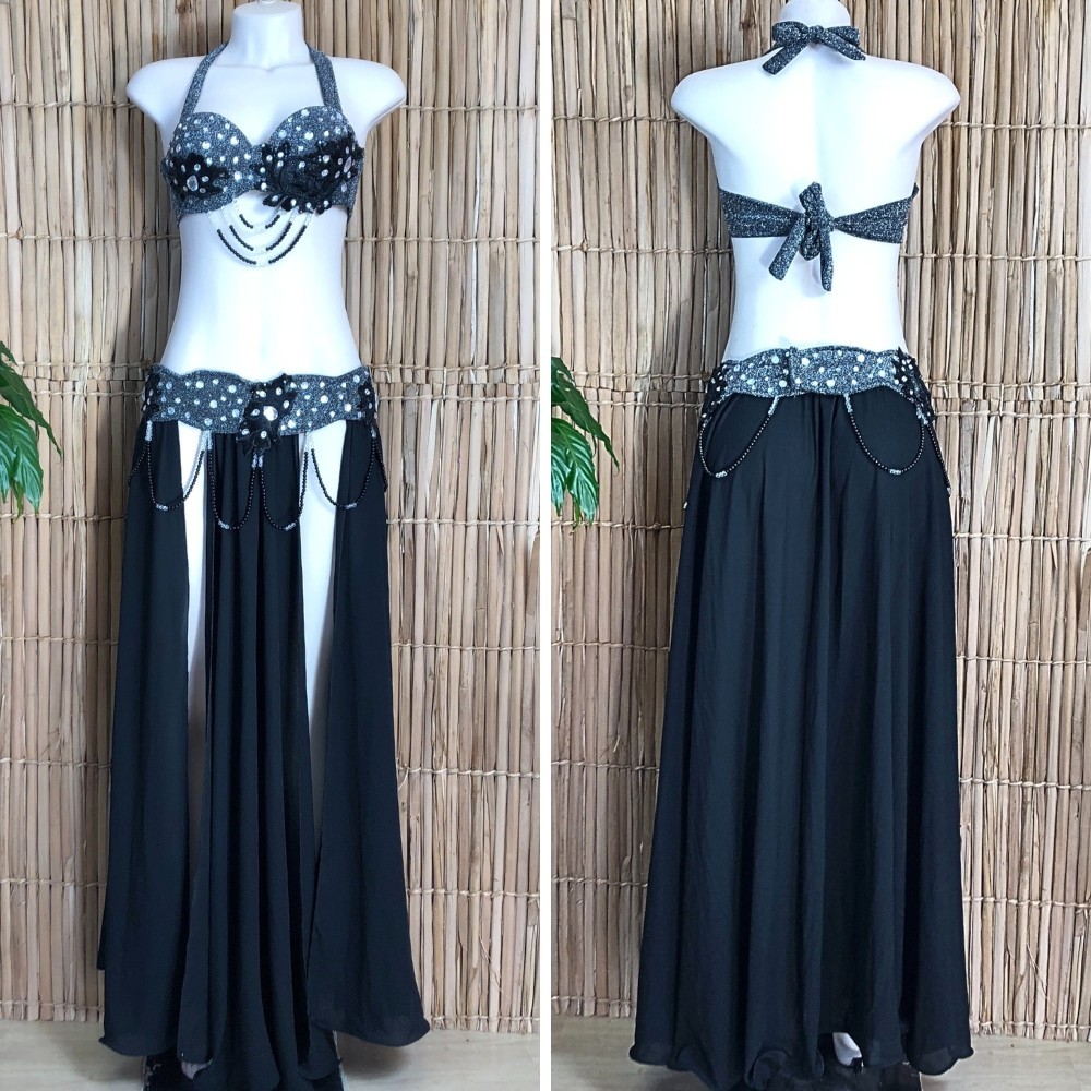 [Liquidação] Dança do Ventre Traje Bordado Completo - Pronta Entrega - TPCL-739