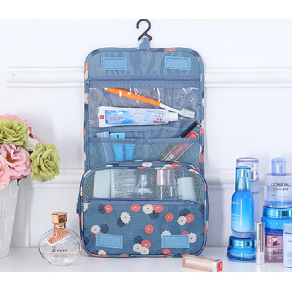 Necessaire Organizadora Bolsa Viagem Higiene Pessoal Com Divisória Cabide Gancho YB-921