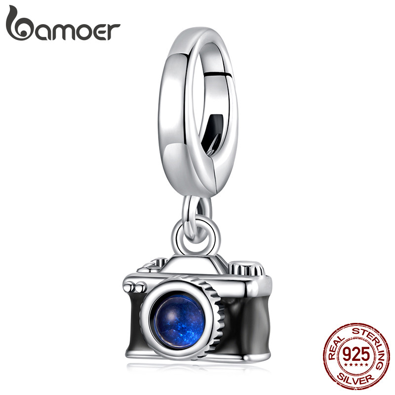Bamoer 925 Sterling Sliver Charm Camera Pingente DIY Para Pulseira Presentes
