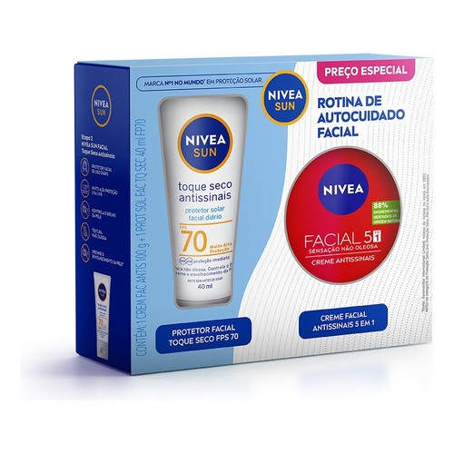 Nivea Prot T.seco Fps70 40ml +nivea Facial Antissinais 100g