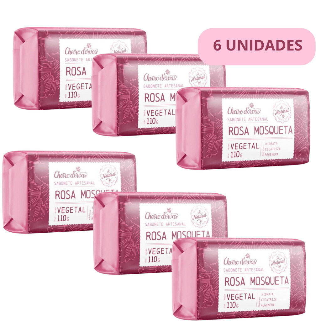 Kit 6 Sabonetes Rosa Mosqueta 110g Cheiro D Ervas em Oferta na Shopee