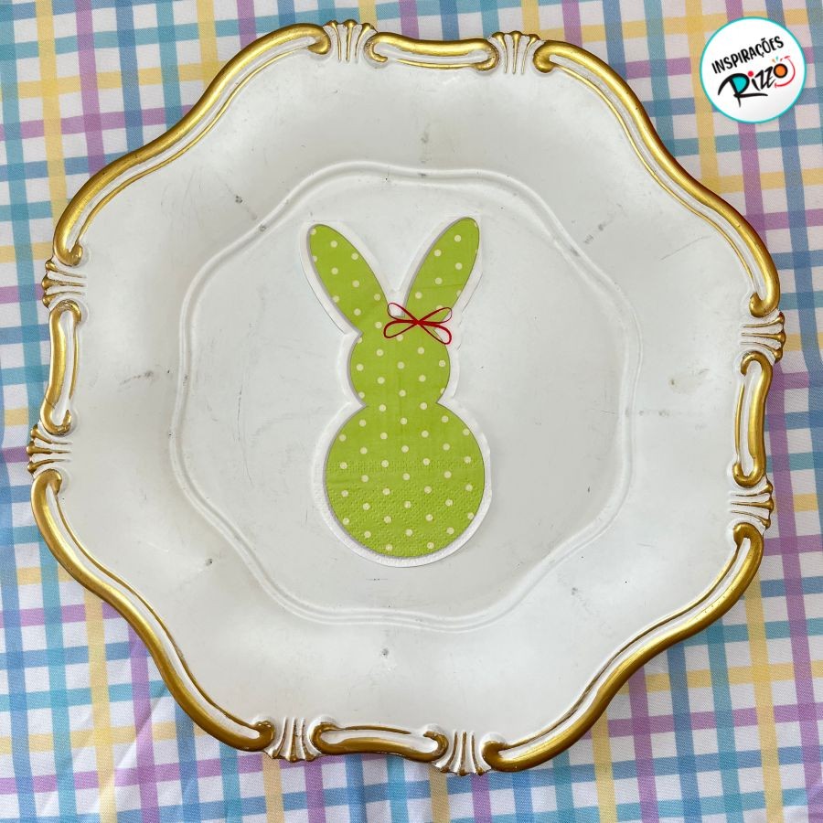 Guardanapo de Páscoa - Coelho Verde - 16x32cm - 10 unidades - Rizzo em Oferta na Shopee