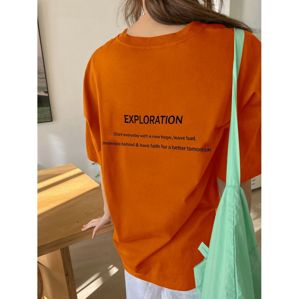 Camiseta Oversized Streetwear Feminina T Shirt Estilosa Blogueira Personalizada Bordada Camisa Leve