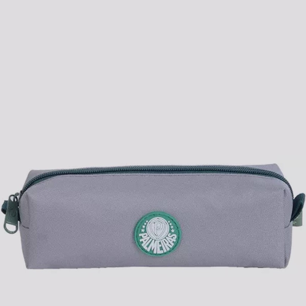 Estojo Palmeiras Esportivo Simples Cinza e Verde