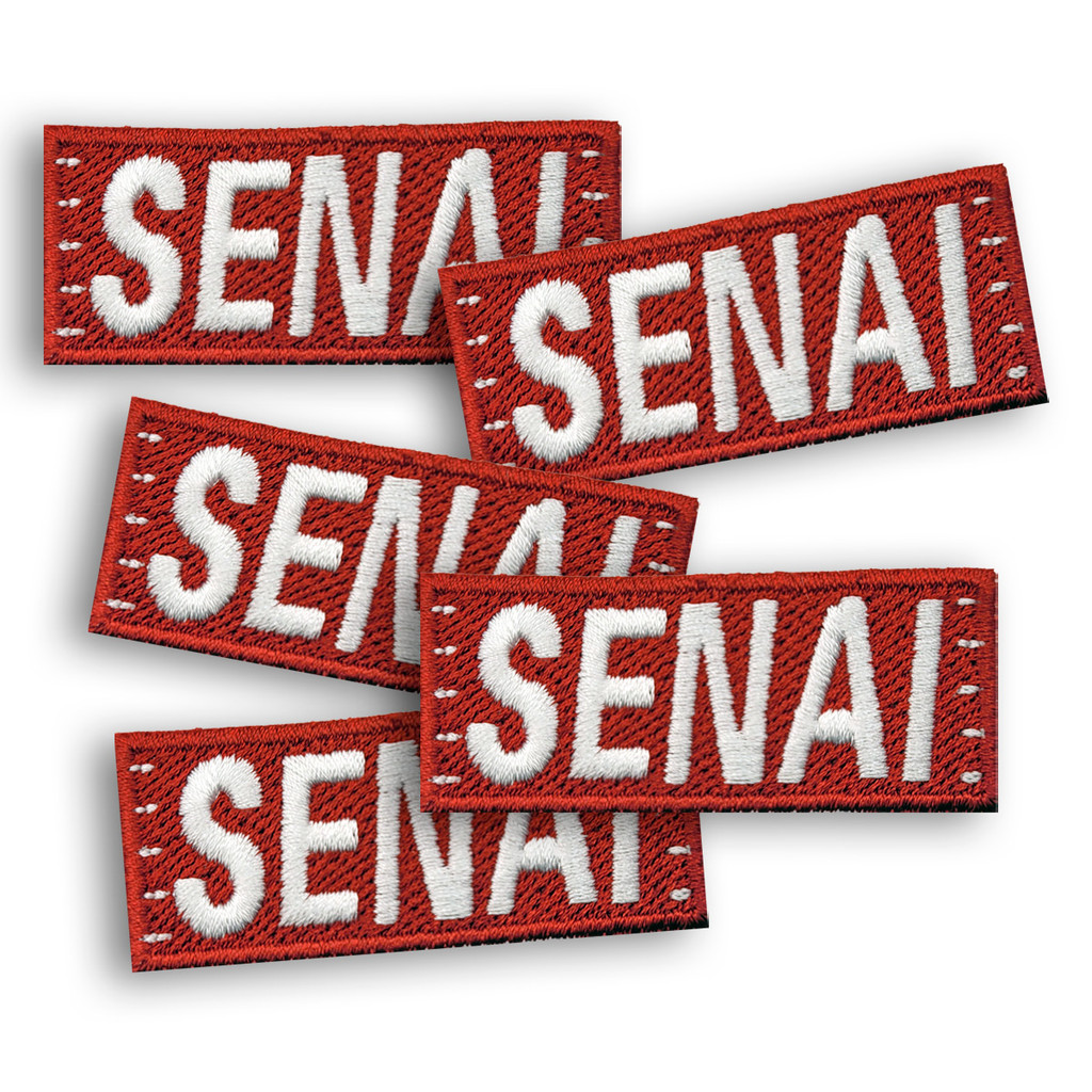 Kit 5 Patch Bordado Senai Termocolante Aplique 6 x 2,5cm