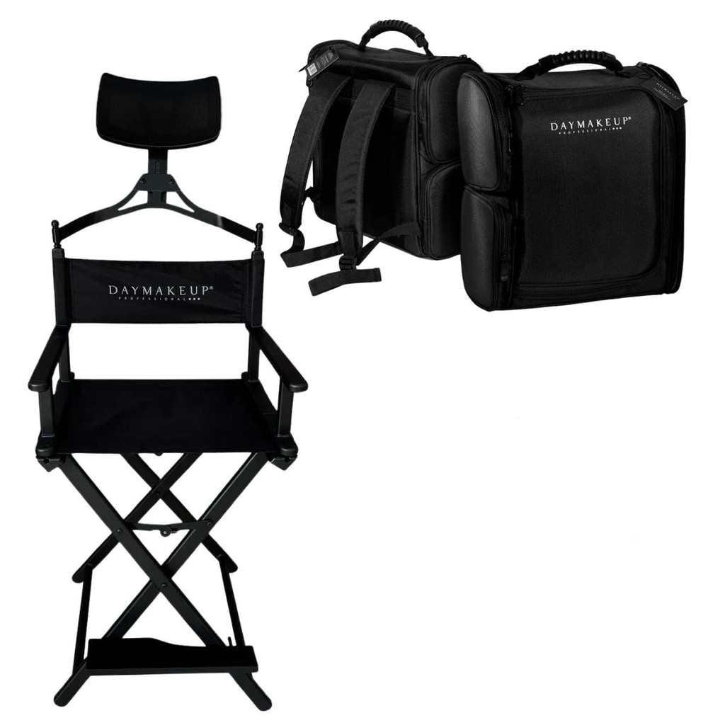 Kit Cadeira + Mochila com 5 cases Profissional DayMakeup