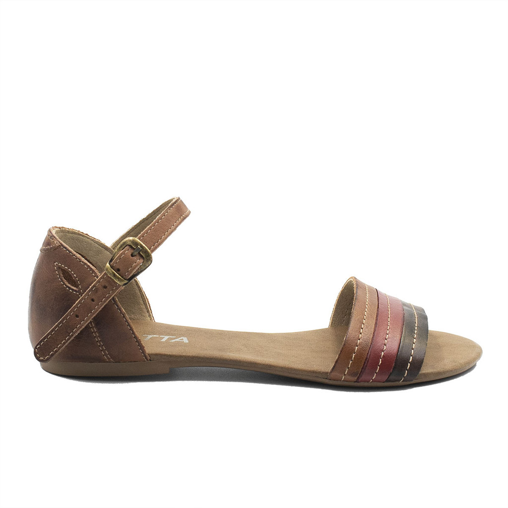 Sandália Rasteira Zatta Couro Viviane - Women Shoes
